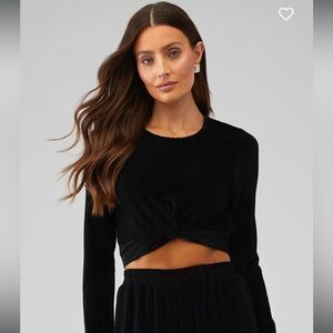 MINKPINK Black Chaima Twist Front Top Blouse Size S NWT